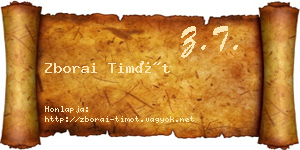 Zborai Timót névjegykártya